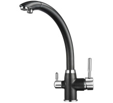 Смеситель для кухни с подключением к фильтру Granula черный 2167bl