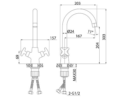 Купить Смеситель для кухни IDDIS Acros ACRSB00i05 в магазине сантехники Santeh-Crystal.ru