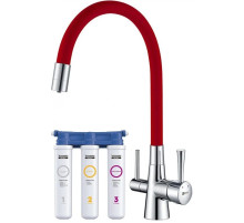 Смеситель для кухни с фильтром Lemark Comfort LM3075C-Red + H851P00