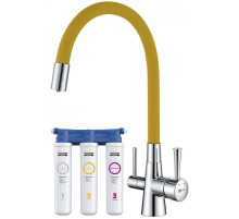 Смеситель для кухни с фильтром Lemark Comfort LM3075C-Yellow + H851P00