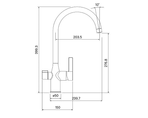 Купить Смеситель для кухни с фильтром IDDIS Pure PURSBFJi05 + H851P00 в магазине сантехники Santeh-Crystal.ru