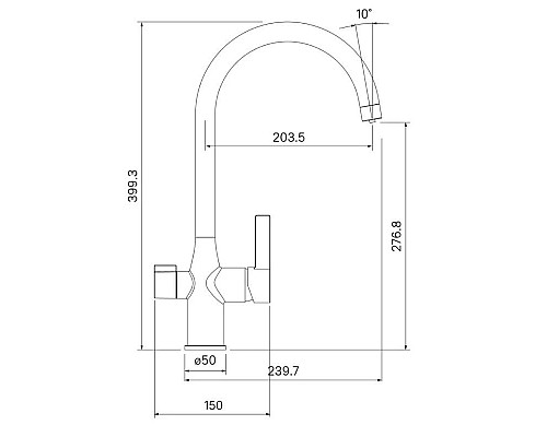 Приобрести Смеситель для кухни с фильтром IDDIS Pure PURBNFJi05 + H851P00 в магазине сантехники Santeh-Crystal.ru