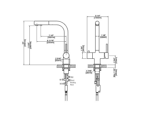 Купить Смеситель для кухни с фильтром Timo Saona 2356/00FL + H851P00 в магазине сантехники Santeh-Crystal.ru