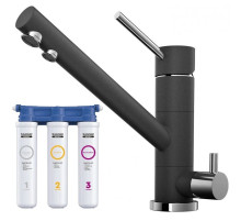 Смеситель для кухни с фильтром Omoikiri Tonami-BL черный 4994058 + H851P00