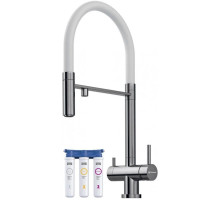 Смеситель для кухни с фильтром Omoikiri Kanto-BN-WH нержавеющая сталь 4994298 + H851P00