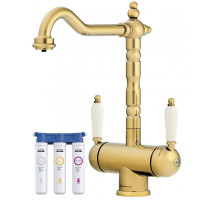 Смеситель для кухни с фильтром Omoikiri Amagasaki-G золото 4994019 + H851P00