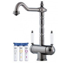 Смеситель для кухни с фильтром Omoikiri Amagasaki-SI античное серебро 4994045 + H851P00