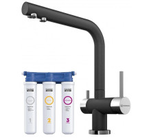 Смеситель для кухни с фильтром Omoikiri Nagano-BL черный 4994047 + H851P00