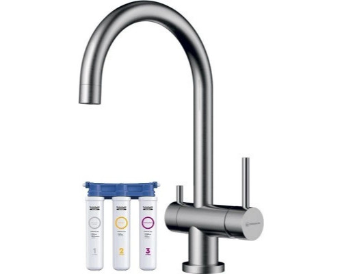 Купить Смеситель для кухни с фильтром Omoikiri Yamada-BN нержавеющая сталь 4994225 + H851P00 в магазине сантехники Santeh-Crystal.ru