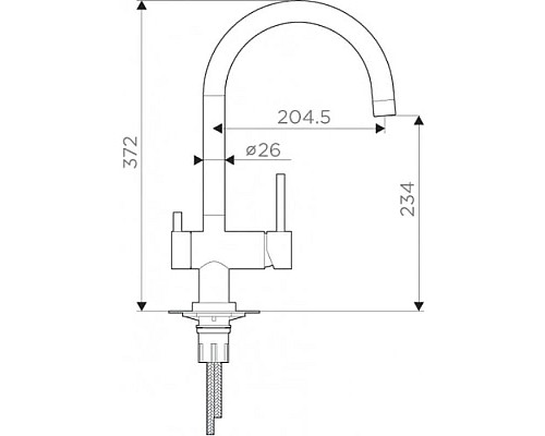 Приобрести Смеситель для кухни с фильтром Omoikiri Yamada-BL черный 4994226 + H851P00 в магазине сантехники Santeh-Crystal.ru