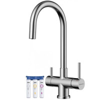 Смеситель для кухни с фильтром Omoikiri Akita нержавеющая сталь 4994086 + H851P00