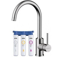 Смеситель для кухни с фильтром Omoikiri Shinagawa 2 Plus-BN нержавеющая сталь 4994339 + H851P00