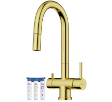 Смеситель для кухни с фильтром Omoikiri Akita-S-LG светлое золото 4994350 + H851P00