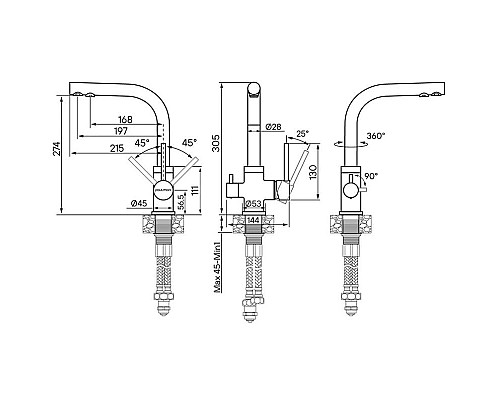 Купить Смеситель для кухни с фильтром Paulmark Essen ES213011-302 + H851P00 в магазине сантехники Santeh-Crystal.ru