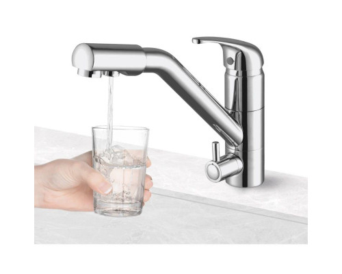 Купить Смеситель для кухни с фильтром Paulmark Hessen He213017-NI + H851P00 в магазине сантехники Santeh-Crystal.ru