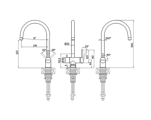 Купить Смеситель для кухни с фильтром Paulmark Heller HE213218-418 + H851P00 в магазине сантехники Santeh-Crystal.ru