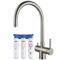 Смеситель для кухни с фильтром Paulmark Heller HE213218-SS + H851P00