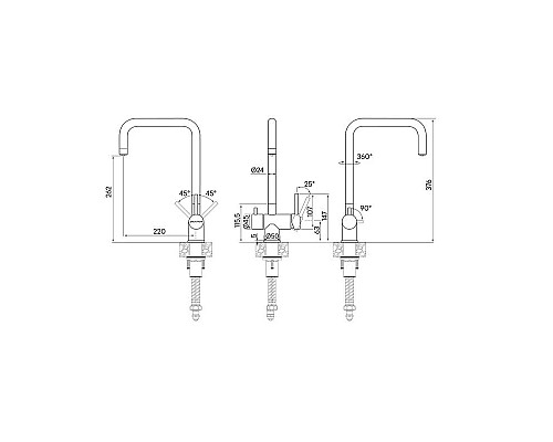 Заказать Смеситель для кухни с фильтром Paulmark Wetter WE213030-GM + H851P00 в магазине сантехники Santeh-Crystal.ru