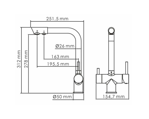 Заказать Смеситель для кухни с подключением к фильтру WasserKRAFT A8367 в магазине сантехники Santeh-Crystal.ru