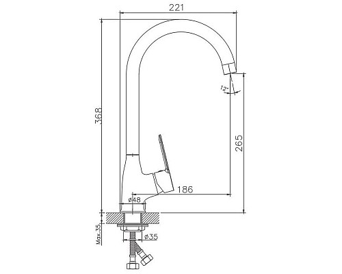 Купить Смеситель для кухни Haiba HB73557-8 в магазине сантехники Santeh-Crystal.ru