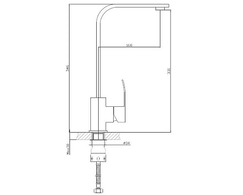 Заказать Смеситель для кухни Haiba HB70815 в магазине сантехники Santeh-Crystal.ru