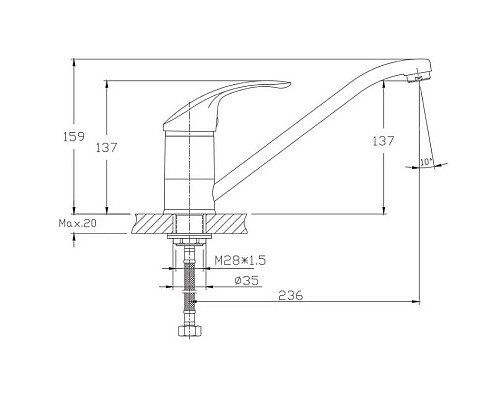 Заказать Смеситель для кухни Haiba HB4921-7 в магазине сантехники Santeh-Crystal.ru