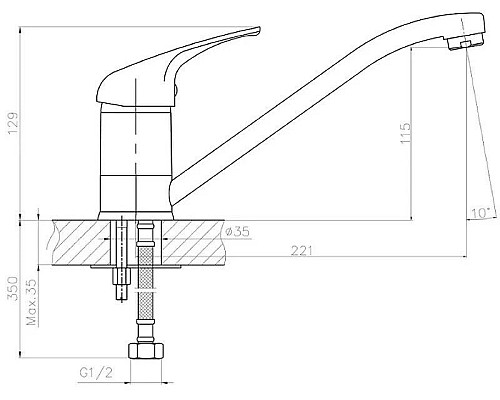 Купить Смеситель для кухни Haiba HB4203-K в магазине сантехники Santeh-Crystal.ru