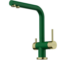 Смеситель для кухни с подключением к фильтру Omoikiri Nagano-RG-LG зеленый матовый/светлое золото 4994432