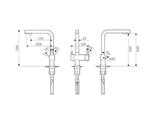 Купить Смеситель для кухни с фильтром Omoikiri Nagano-WH + Pure drop Lite белый 4054.8028 в магазине сантехники Santeh-Crystal.ru