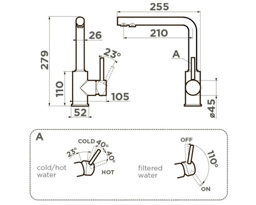 Заказать Смеситель для кухни с подключением к фильтру Omoikiri Nakagawa 2 Plus-RG royal green 4994443 в магазине сантехники Santeh-Crystal.ru
