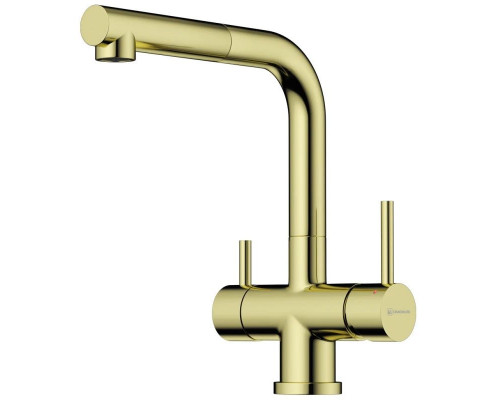 Заказать Смеситель для кухни с подключением к фильтру Omoikiri Takamatsu-S-LG светлое золото 4994476 в магазине сантехники Santeh-Crystal.ru