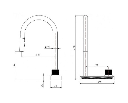 Купить Смеситель для кухни Milacio Ultra MCU.556.SS в магазине сантехники Santeh-Crystal.ru