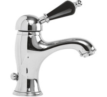 Смеситель для раковины с донным клапаном хром, ручка Swarovski Nero Cezares Vintage VINTAGE-LSM1-01-Sw-N