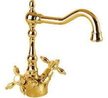 Смеситель для раковины золото 24 карата Cezares Atlantis-Nostalgia ATLANTIS-NOSTALGIA-LS2-A-03/24