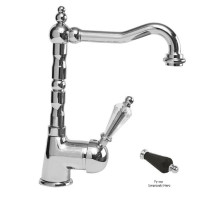 Смеситель для раковины с донным клапаном хром, ручка Swarovski Nero Cezares Vintage VINTAGE-LSM2-01-Sw-N