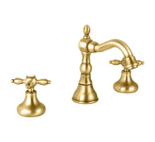 Смеситель на раковину на три отверстия золото 24 карата Cezares Atlantis-Nostalgia ATLANTIS-NOSTALGIA-BLS2-03/24