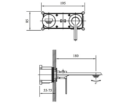 Смеситель для раковины AltroBagno Unione AltroBagnoUnione010508NeOp черный матовый