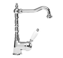 Смеситель для раковины хром, ручка белая Cezares Elite ELITE-LSM2-01-Bi