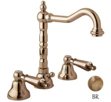 Смеситель для раковины с донным клапаном бронза, ручки металл Cezares First FIRST-BLS2-02-M
