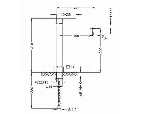 Приобрести Смеситель для раковины с донным клапаном хром, ручка хром Cezares Molveno MOLVENO-LC-01-Cr в магазине сантехники Santeh-Crystal.ru