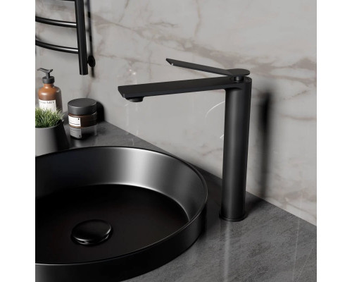 Смеситель для раковины Vincea Verse VBF-2VE2MB без донного клапана, черный матовый