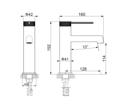 Смеситель для раковины Vincea Rim VBF-2RM1CH без донного клапана, хром