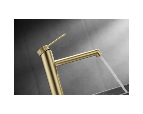 Смеситель для раковины Vincea Rim VBF-2RM2BG без донного клапана, золотой матовый