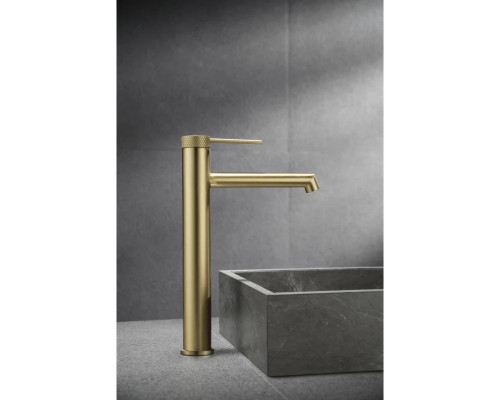 Смеситель для раковины Vincea Rim VBF-2RM2BG без донного клапана, золотой матовый