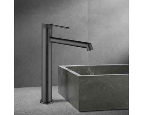 Смеситель для раковины Vincea Rim VBF-2RM2GM без донного клапана, вороненая сталь