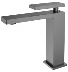 Смеситель для раковины Vincea Dice VBF-2DS1GM без донного клапана, вороненая сталь