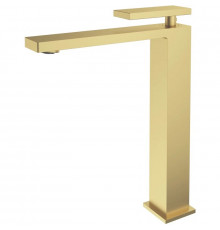 Смеситель для раковины Vincea Dice VBF-2DS2BG без донного клапана, золотой матовый