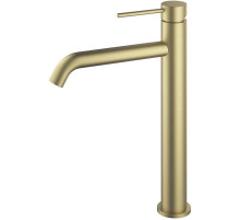 Смеситель для раковины Vincea City VBF-2C2BG без донного клапана, золотой матовый