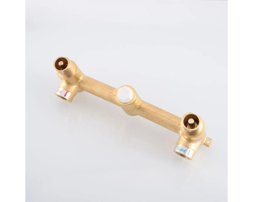 Смеситель для раковины Vincea Groove VBFW-4G1BG4 встраиваемый, без донного клапана, золотой матовый