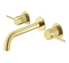 Смеситель для раковины Vincea Groove VBFW-4G1BG4 встраиваемый, без донного клапана, золотой матовый